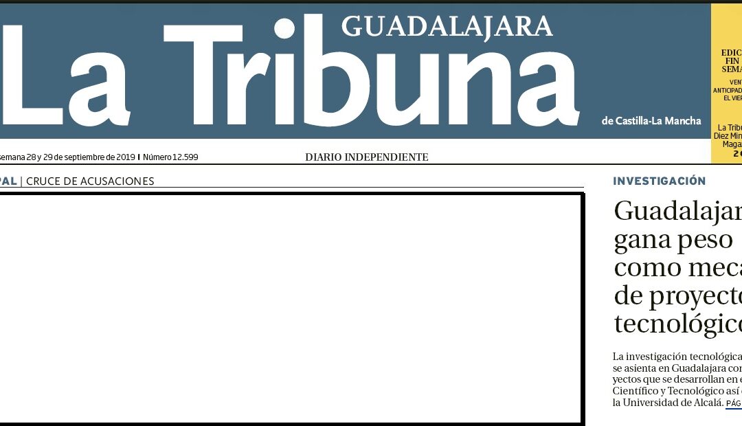 HOY NUESTRO PCTCLM EN PORTADA DE LA TRIBUNA GUADALAJARA
